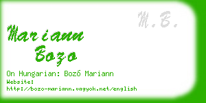 mariann bozo business card
