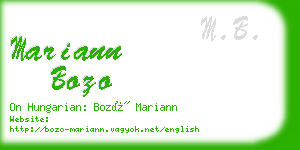 mariann bozo business card